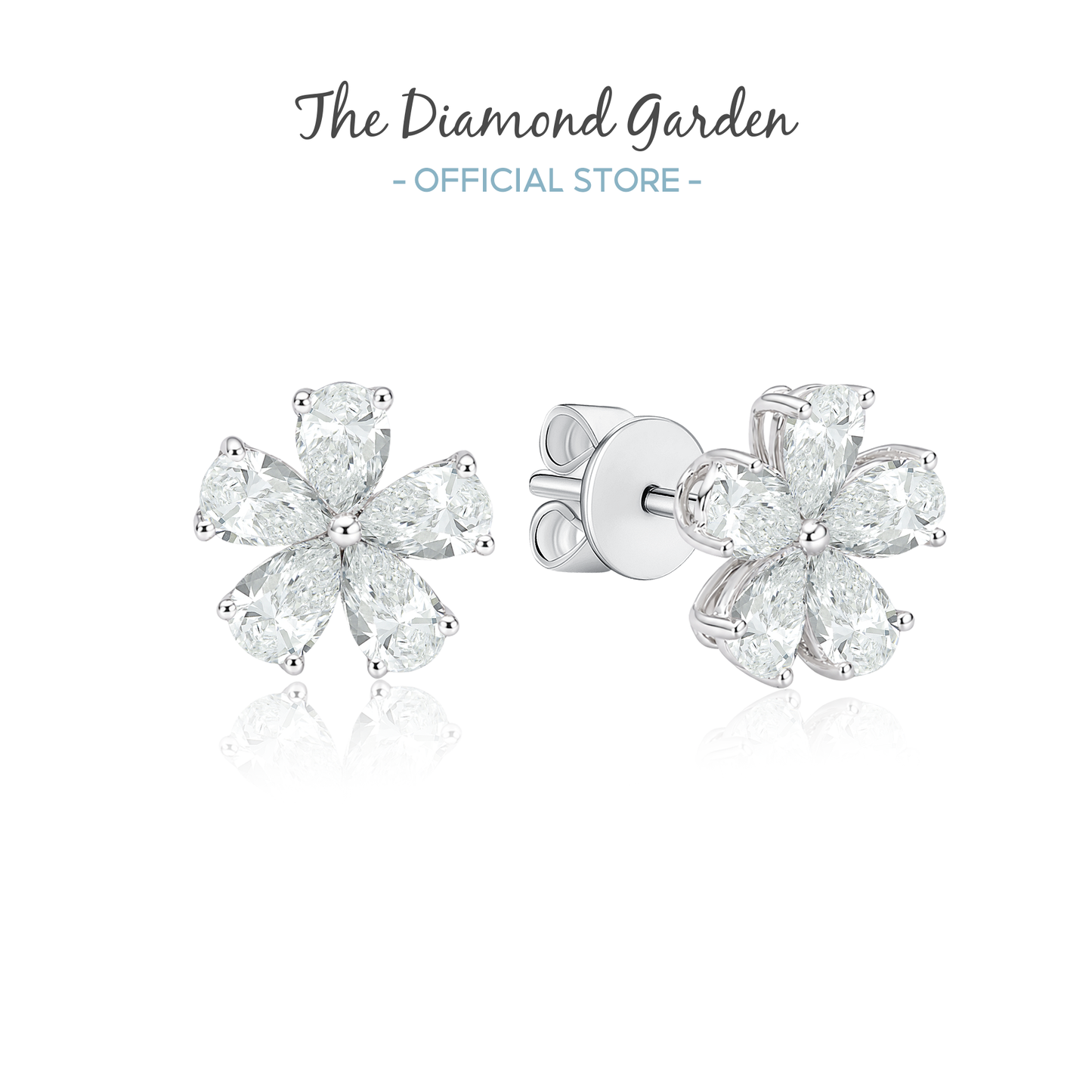 TDG 10K Gold Lab Grown Diamond Flower Earrings – 1.4TCW±
