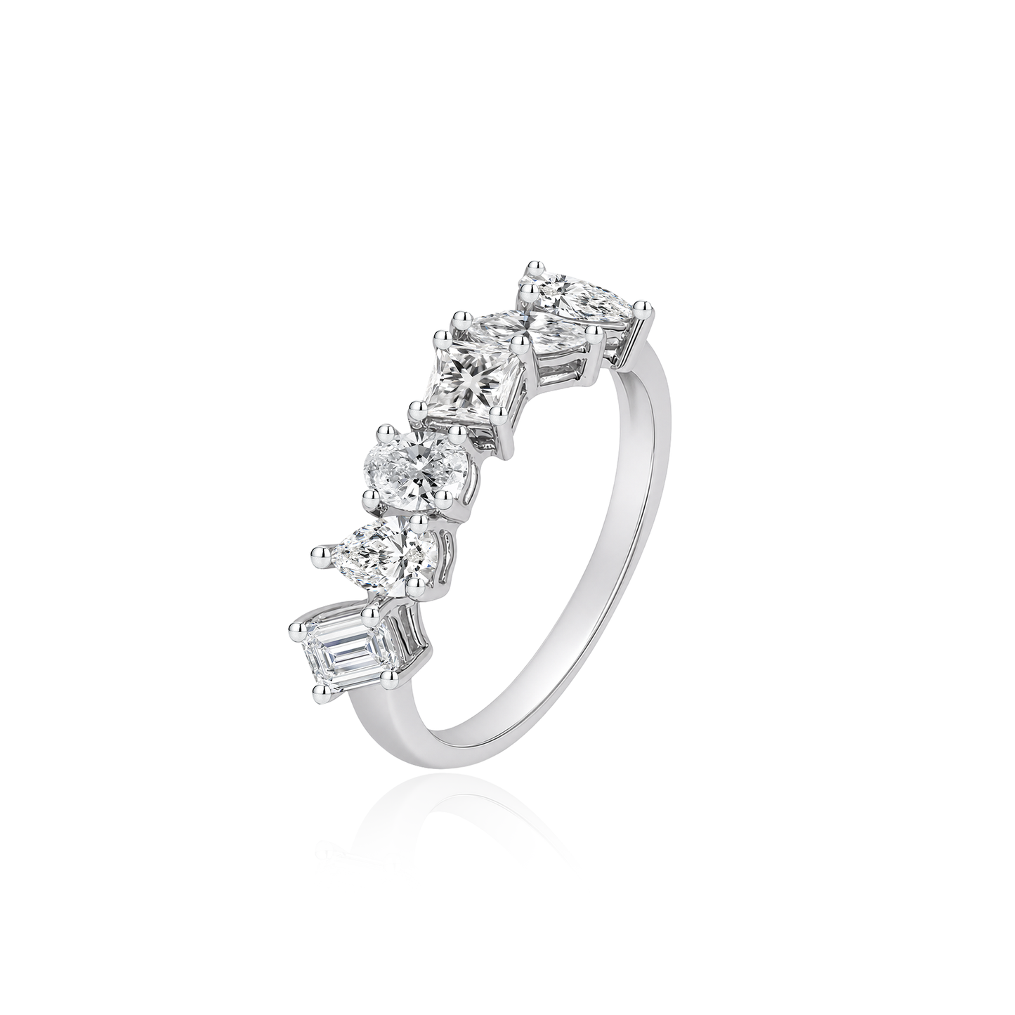TDG 10K Gold Lab Grown Diamond Mixed Fancy Cut Ring – 1.2TCW±