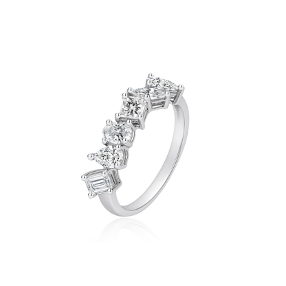 TDG 10K Gold Lab Grown Diamond Mixed Fancy Cut Ring – 1.2TCW±