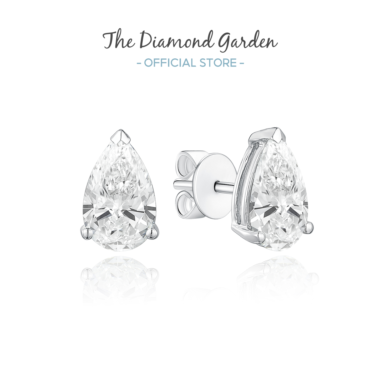 TDG 10K Gold Lab Grown Diamond Tear Drop/Pear Cut Stud Earrings – 0.7TCW±