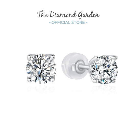 TDG 10K Gold Lab Grown Solitaire Diamond Stud Earrings – 0.5TCW±