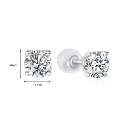 TDG 10K Gold Lab Grown Solitaire Diamond Stud Earrings – 0.5TCW±