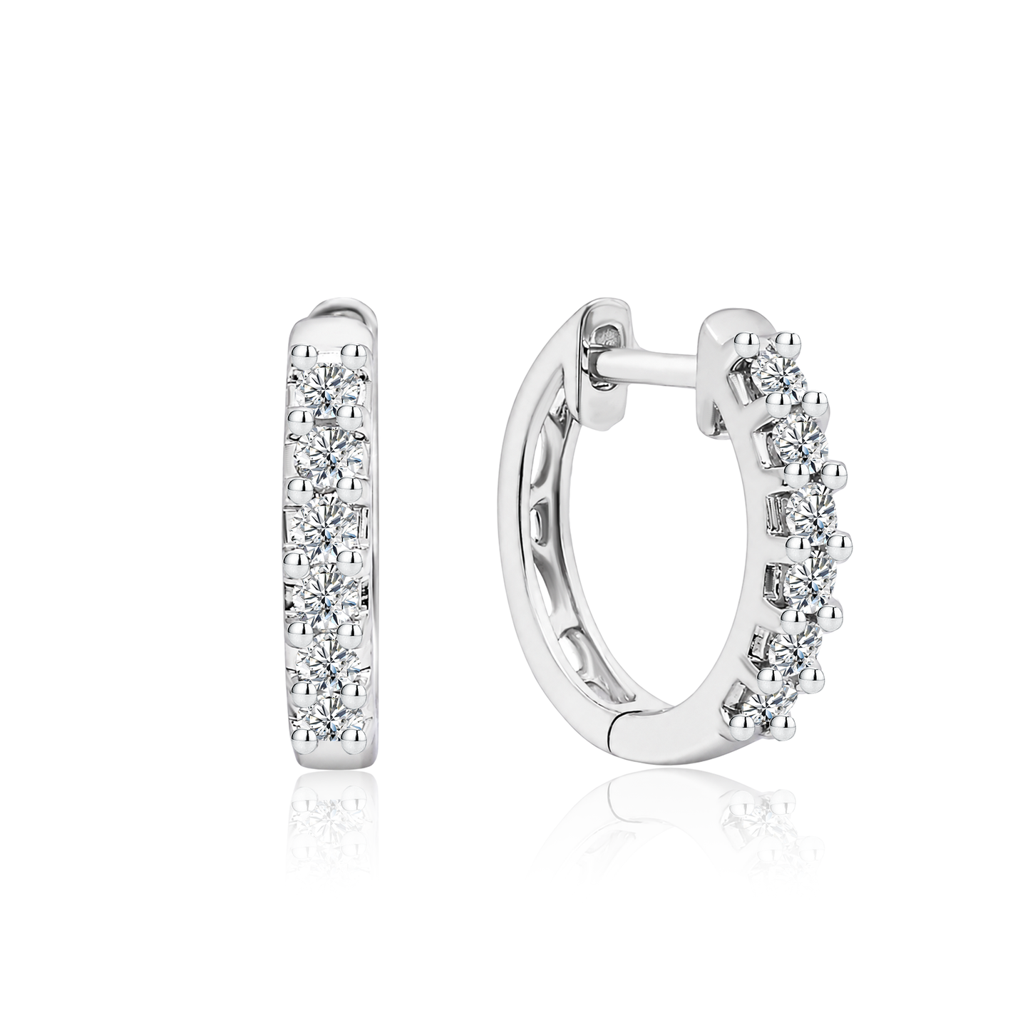 TDG 10K Gold Lab Grown Diamond Hoop Earrings – 0.2TCW±