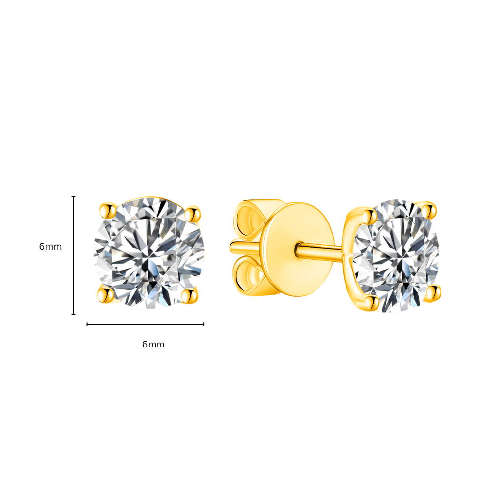 TDG 10K Gold Lab Grown Diamond 4 Prong Stud Earrings – 1.6TCW±