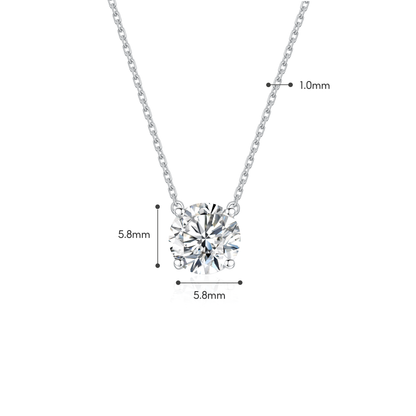 TDG 10K Gold Lab Grown Diamond 4 Prong Solitaire Necklace – 0.7CT±