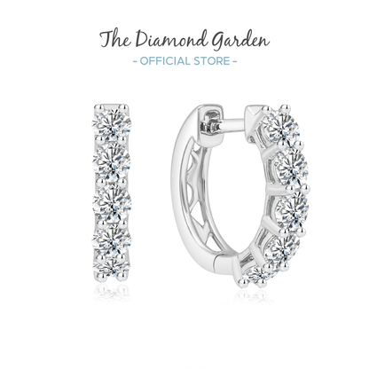 TDG 10K Gold Lab Grown Diamond Classic Huggie Hoop Earrings