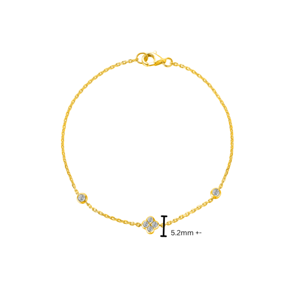 10K Gold Bezel Lab Grown Diamond Bracelet