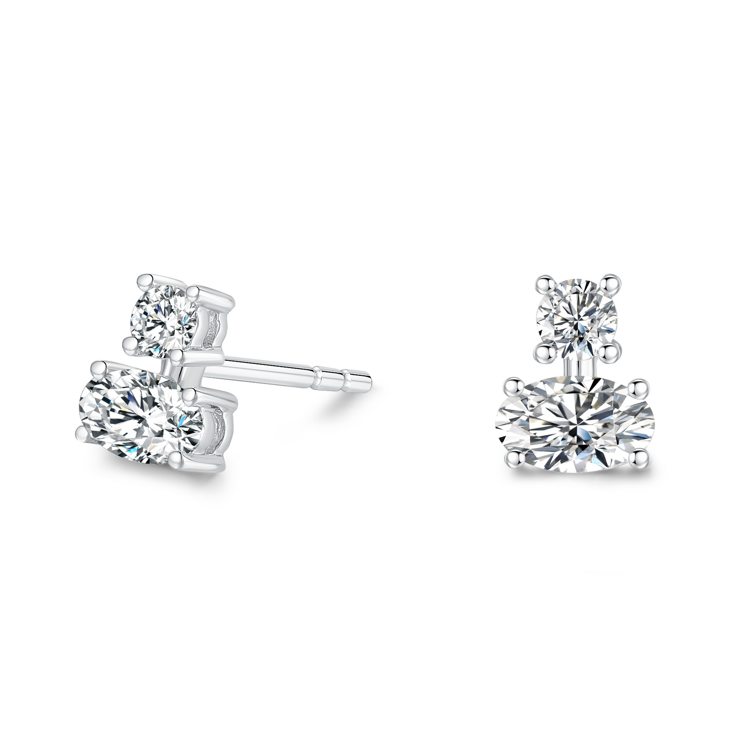 10K Gold Radiant Harmony Lab Grown Diamond Stud Earrings