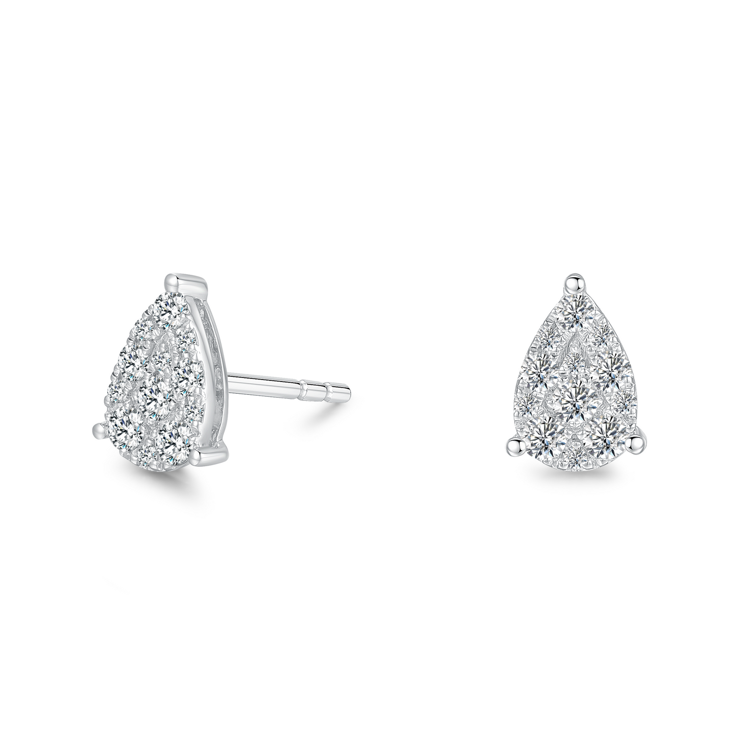 10K Gold Pear-Shaped Cascade Lab Grown Diamond Stud Earrings