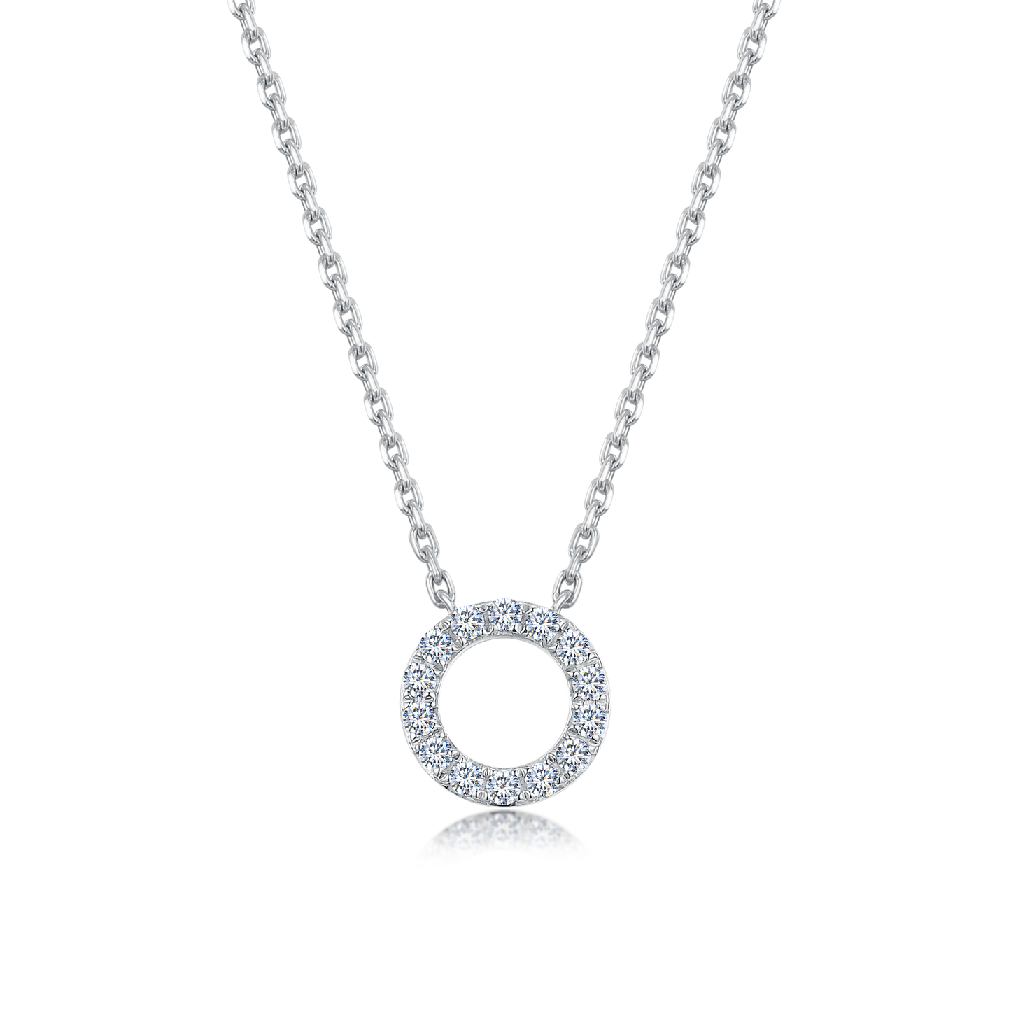 10K Gold Lab Grown Diamond Round Shaped Necklace