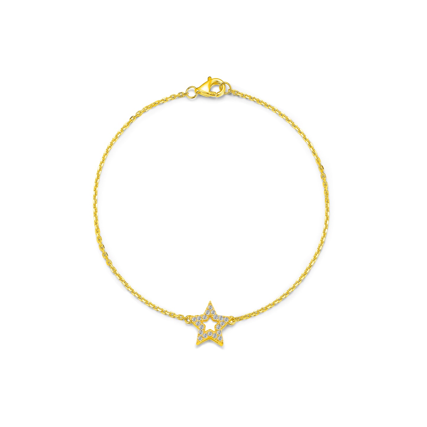 10K Gold Lab Grown Diamond Star Shaped Bracelet