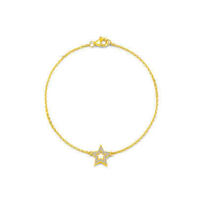 10K Gold Lab Grown Diamond Star Shaped Bracelet