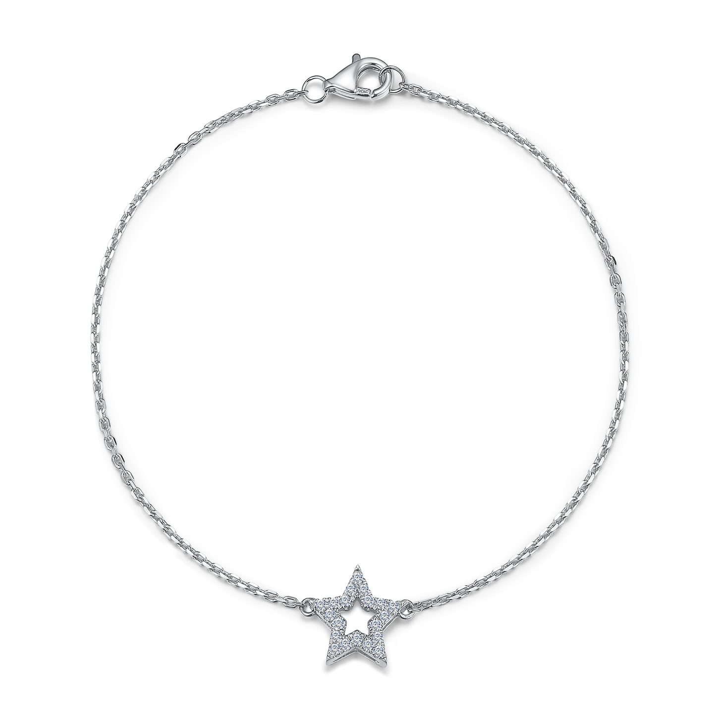 10K Gold Lab Grown Diamond Star Shaped Bracelet