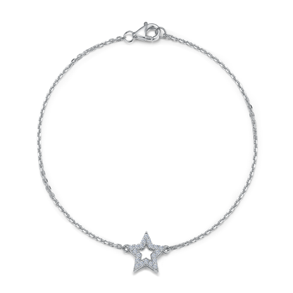 10K Gold Lab Grown Diamond Star Shaped Bracelet