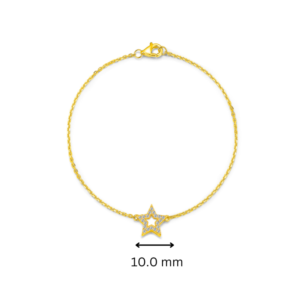 10K Gold Lab Grown Diamond Star Shaped Bracelet