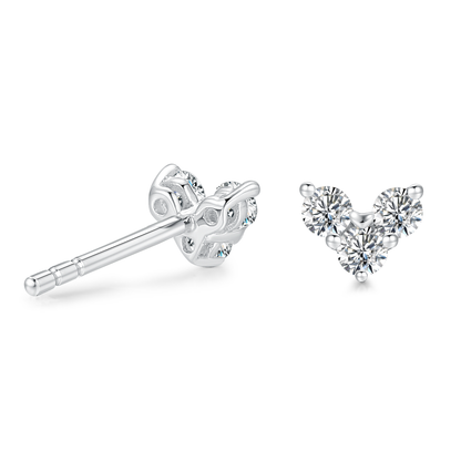 10K Gold Tiny Heart-shaped Lab Grown Diamond Earrings