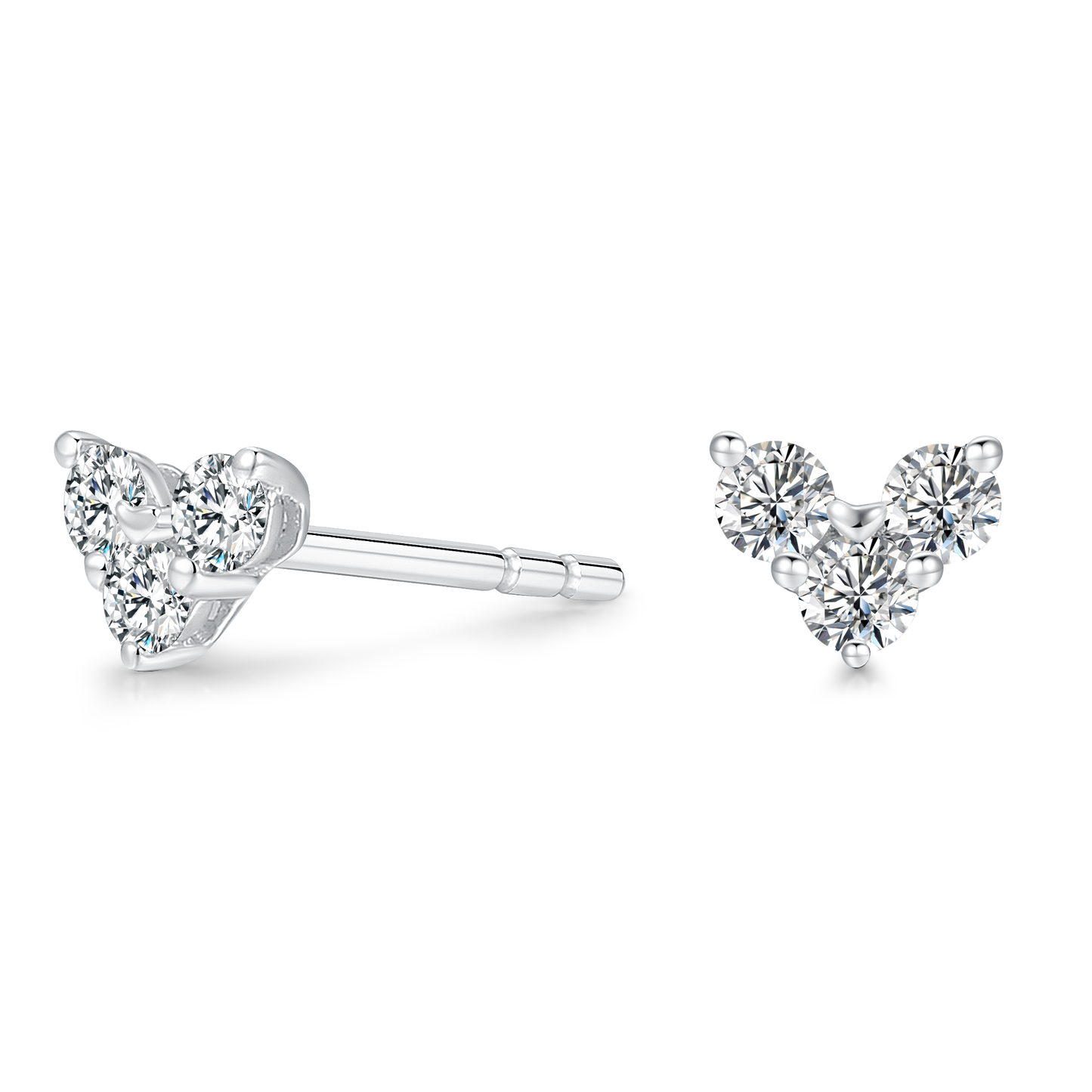 10K Gold Tiny Heart-shaped Lab Grown Diamond Earrings