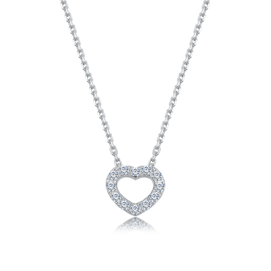 10K Gold Heartshaped Cut Lab Grown Diamond Necklace