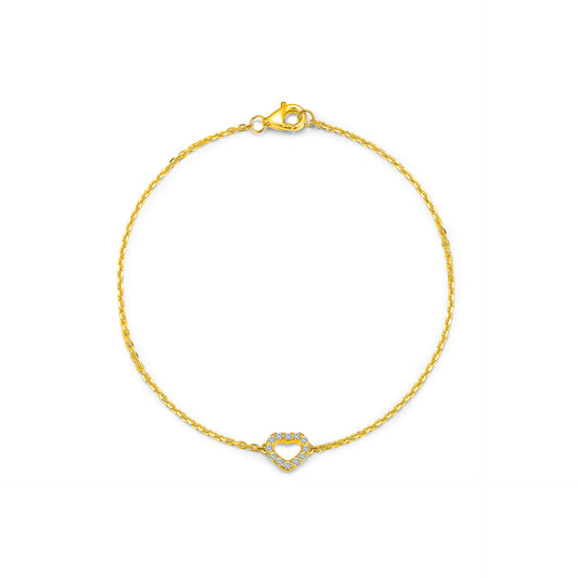 10K Gold Lab Grown Diamond Heart-shaped Bracelet