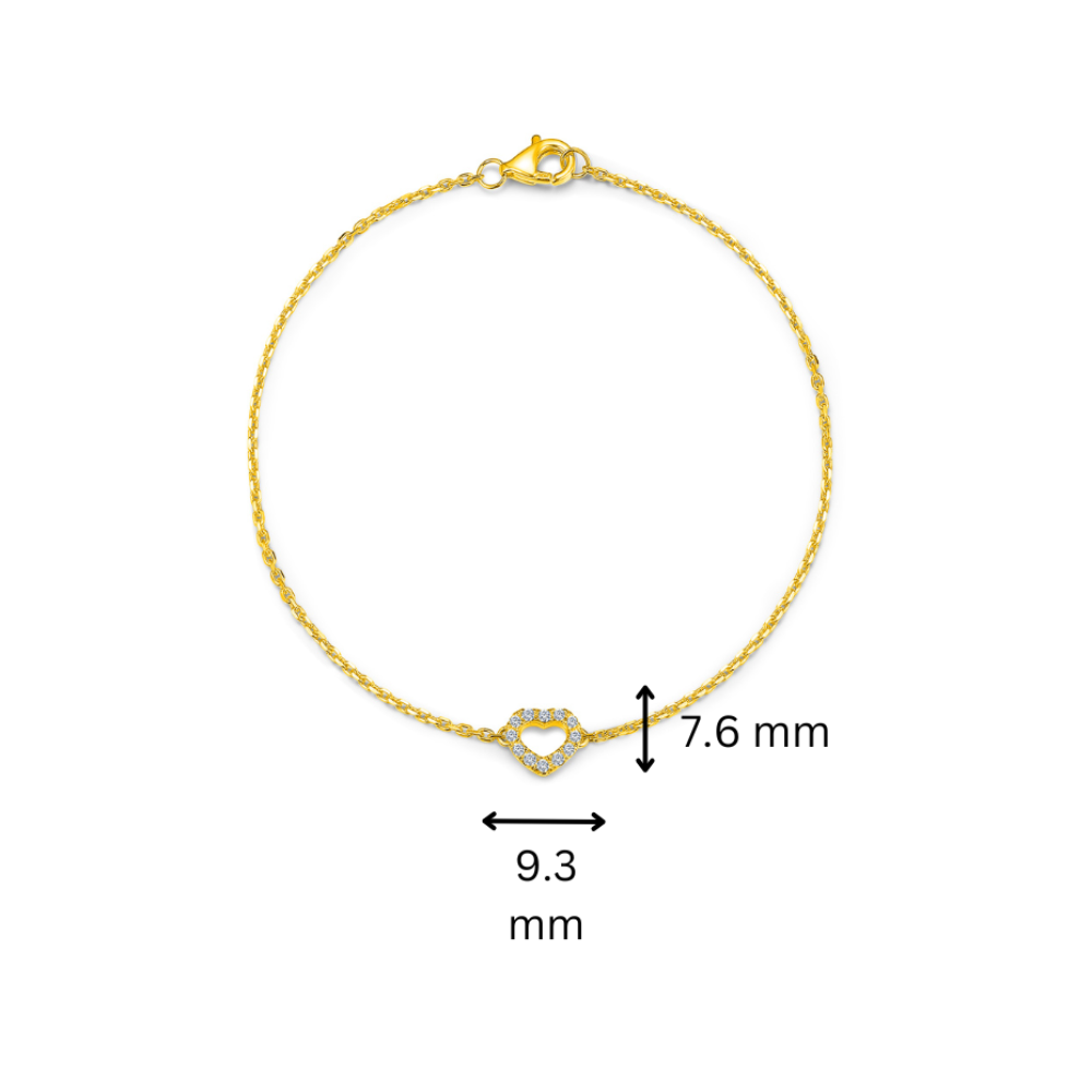 10K Gold Lab Grown Diamond Heart-shaped Bracelet