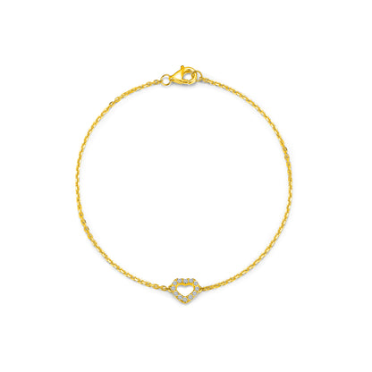 10K Gold Lab Grown Diamond Heart-shaped Bracelet