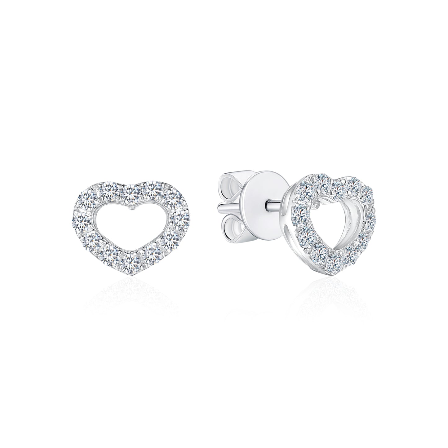 10K Gold Heart Shape Lab Grown Diamond Earrings