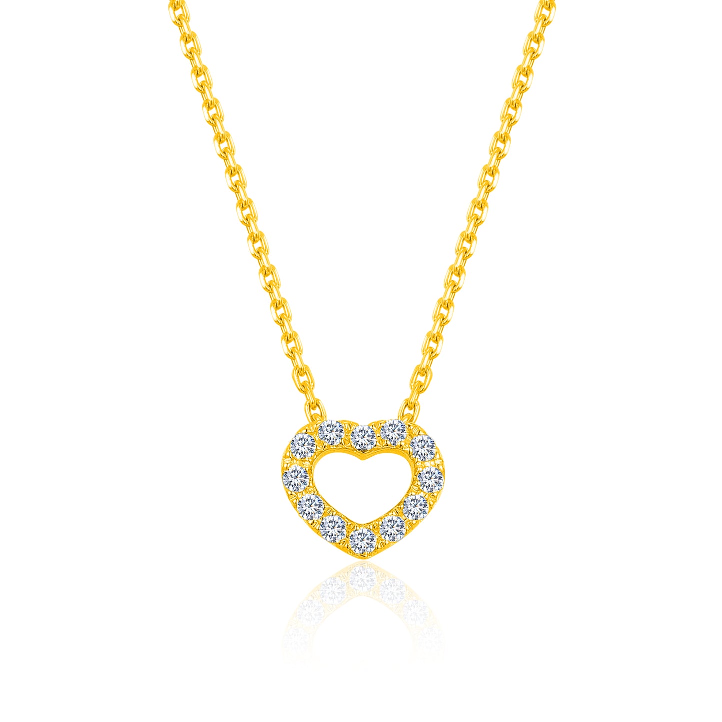 10K Gold Heartshaped Cut Lab Grown Diamond Necklace