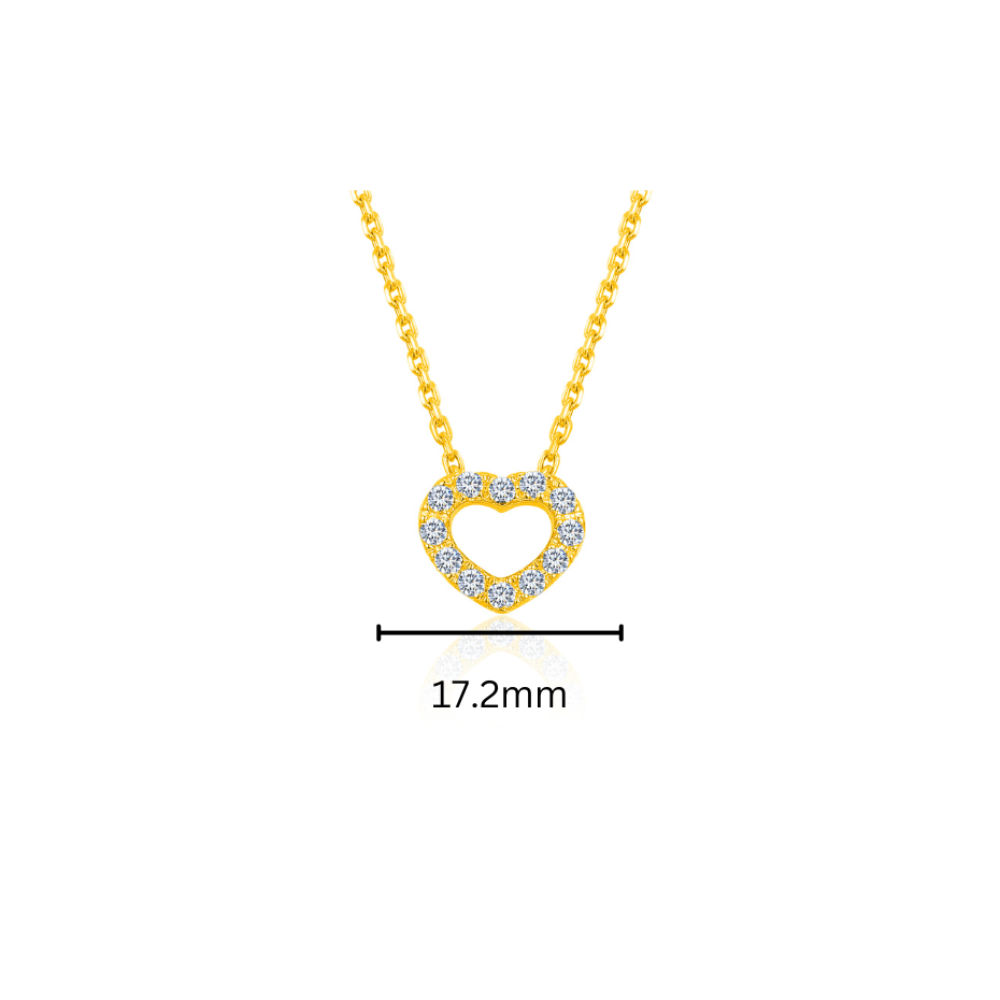 10K Gold Heartshaped Cut Lab Grown Diamond Necklace