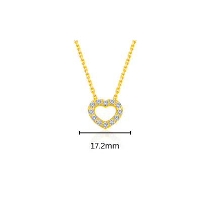 10K Gold Heartshaped Cut Lab Grown Diamond Necklace