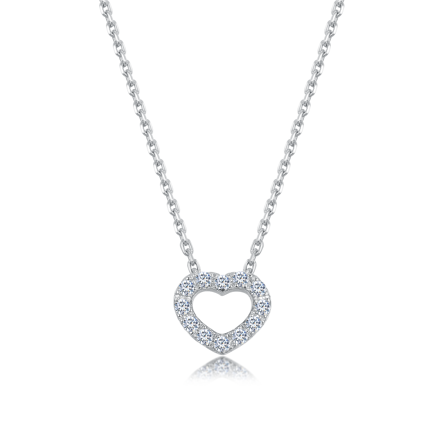 10K Gold Heartshaped Cut Lab Grown Diamond Necklace