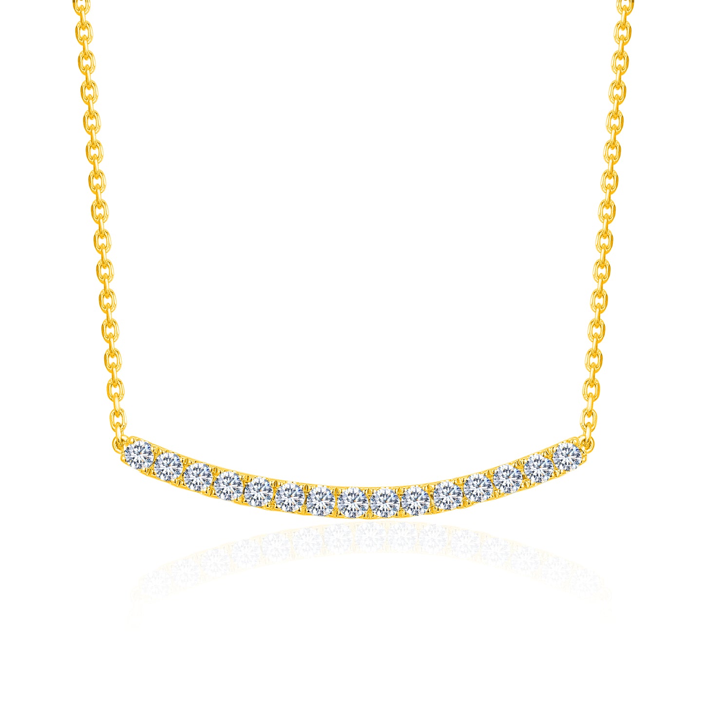 10K Gold Round Cut Lab Grown Diamond Necklace