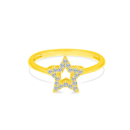 10K Gold Lab Grown Diamond Star Shape Ring