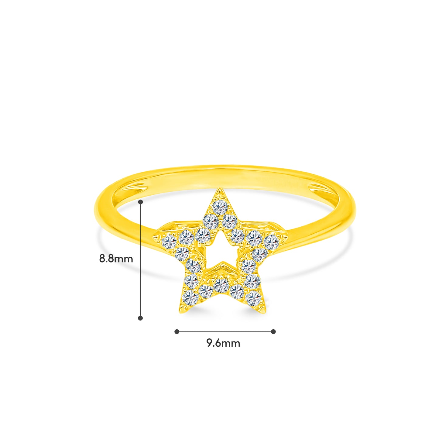 10K Gold Lab Grown Diamond Star Shape Ring