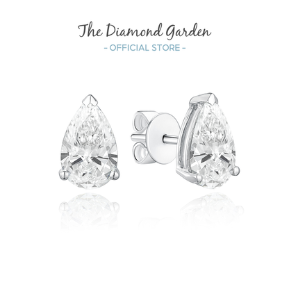 TDG 10K Gold Lab Grown Diamond Tear Drop/Pear Cut Stud Earrings – 1.5TCW±