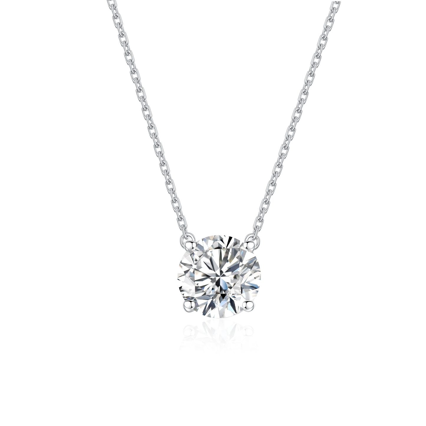 TDG 10K Gold Lab Grown Diamond Classic Solitaire Necklace – 1.5CT±