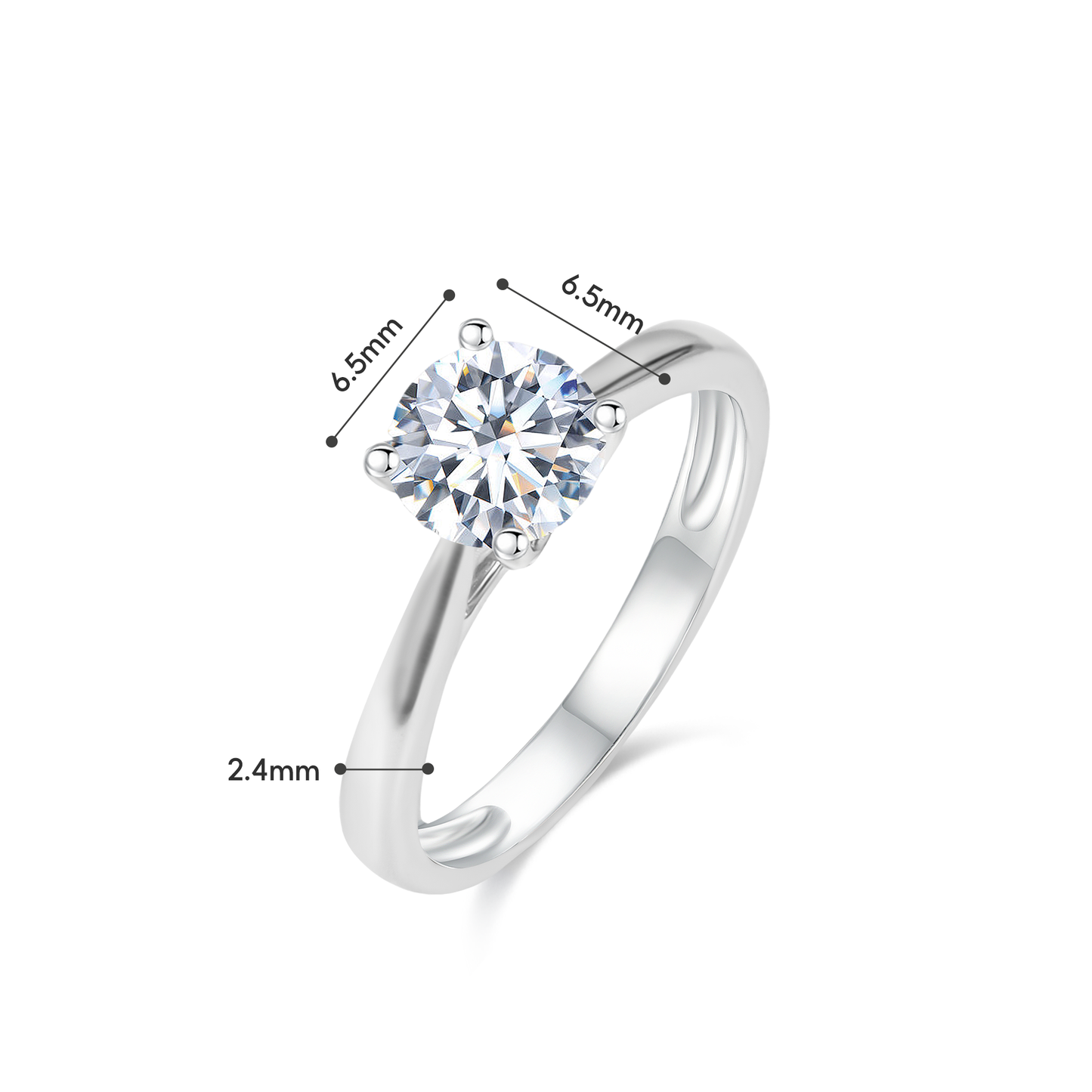TDG 10K Gold Lab Grown Diamond Classic Solitaire Ring - 0.9CT±