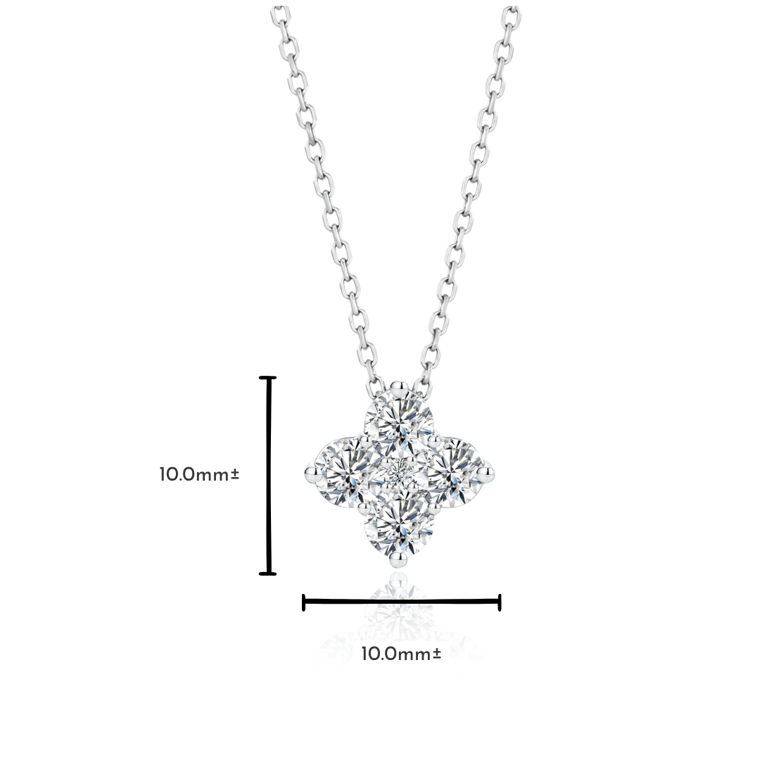 TDG 10K Gold Lab Grown Diamond Quartet Necklace