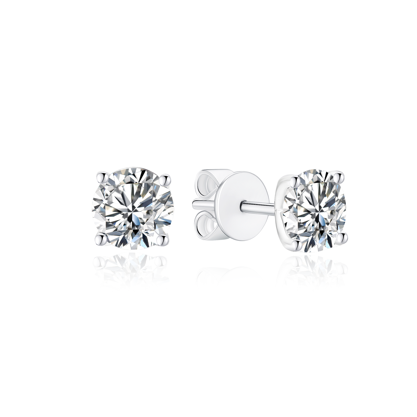 TDG 10K White Gold Lab Grown Diamond 4 Prong Stud Earrings – 0.7TCW±