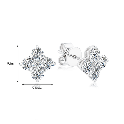 TDG 10K Gold Lab Grown Diamond Quartet Ear Studs