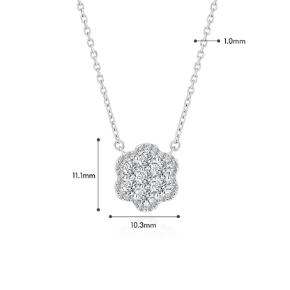 TDG 10K White Gold Lab Grown Diamond Bloom Necklace – 0.7TCW±