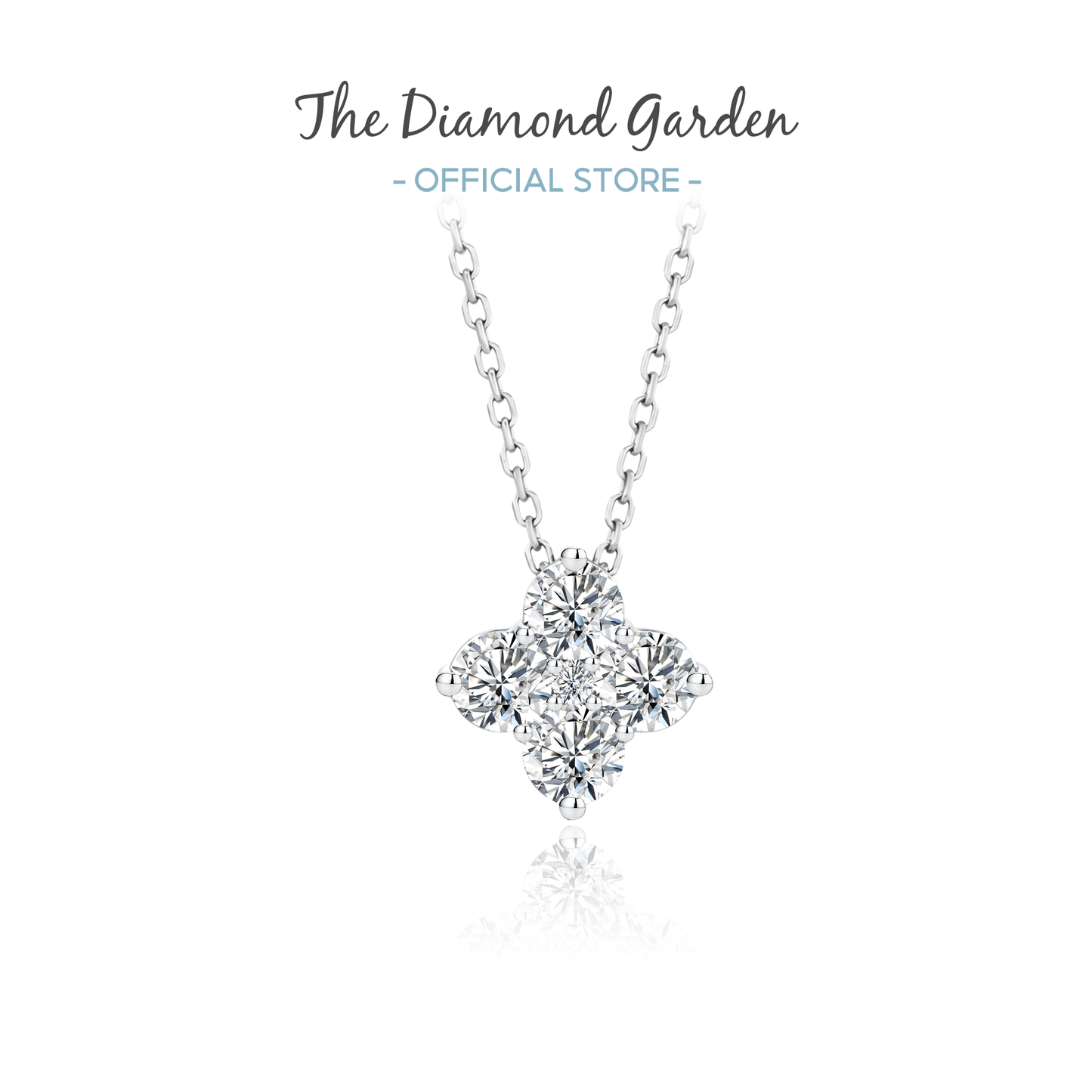 TDG 10K Gold Lab Grown Diamond Quartet Necklace