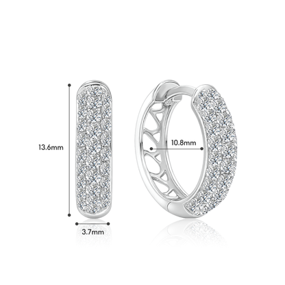 TDG 10K Gold Lab Grown Diamond Luminé Pavé Huggie Hoop Earrings