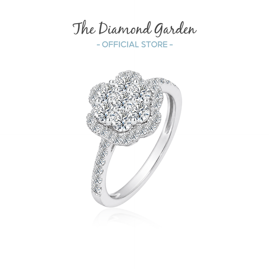 TDG 10K White Gold Lab Grown Diamond Bloom Ring – 0.9TCW±