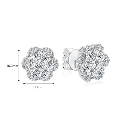 TDG 10K White Gold Lab Grown Diamond Bloom Earrings – 1.5TCW±