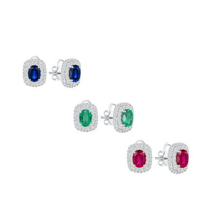 TDG 10K Gold Lab Grown Gemstone Diamond Stud Earring