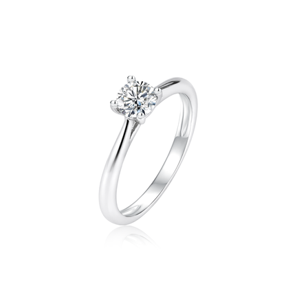TDG 10K Gold Lab Grown Diamond Classic Solitaire Ring - 0.5CT±