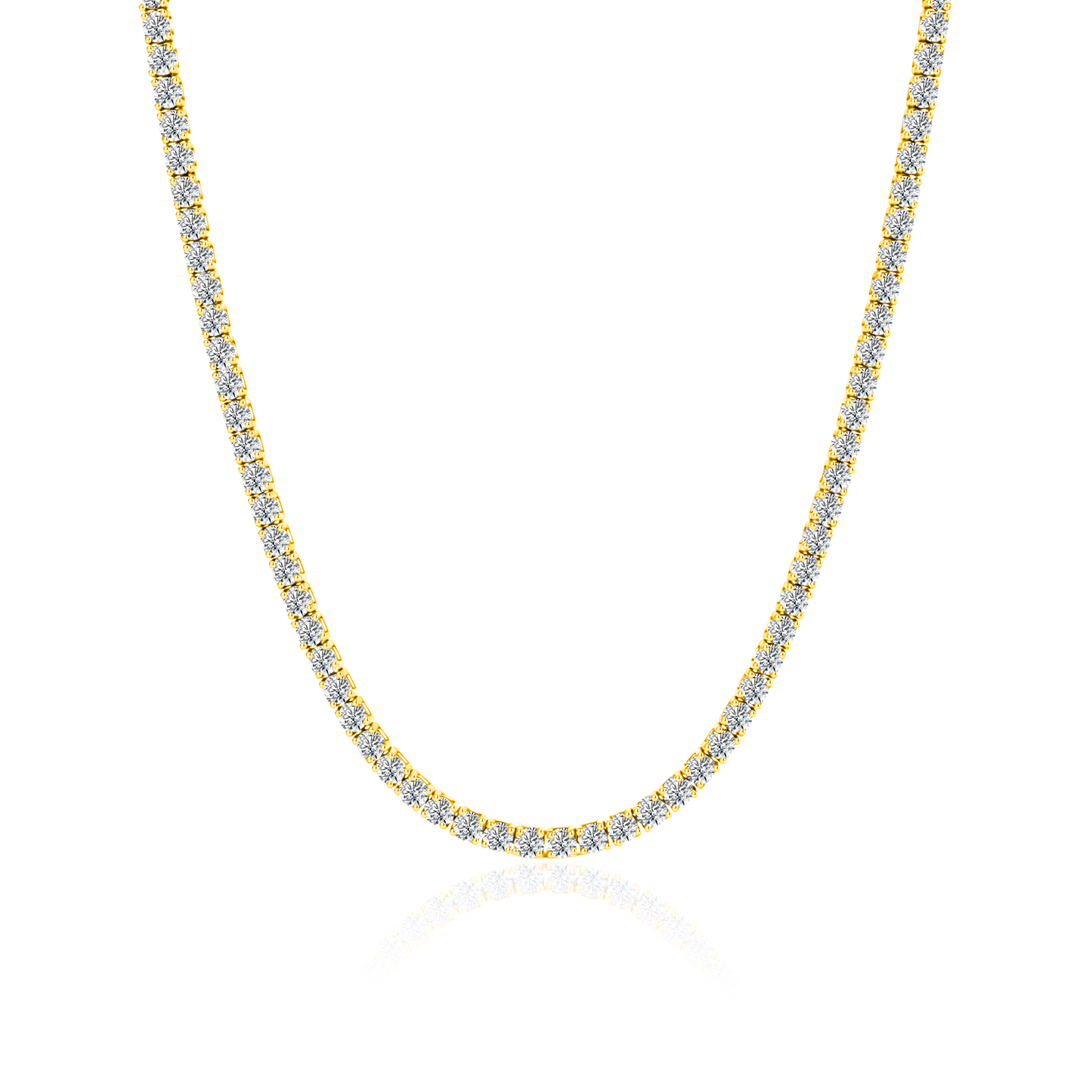 TDG 10K Gold Lab Grown Diamond Tennis Necklace – 10.3TCW±