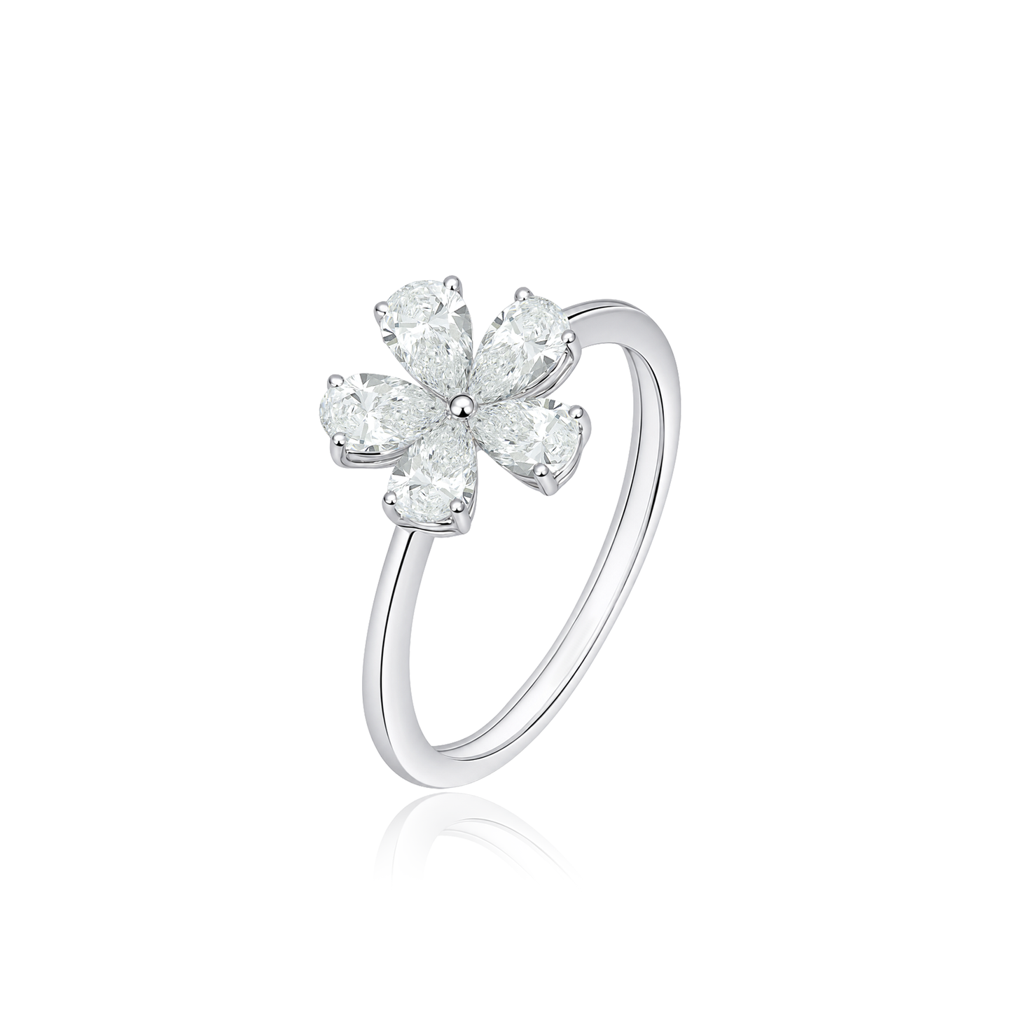 TDG 10K Gold Lab Grown Diamond Flower Ring – 0.7TCW±