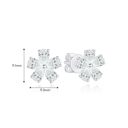 TDG 10K Gold Lab Grown Diamond Flower Earrings – 1.1TCW±