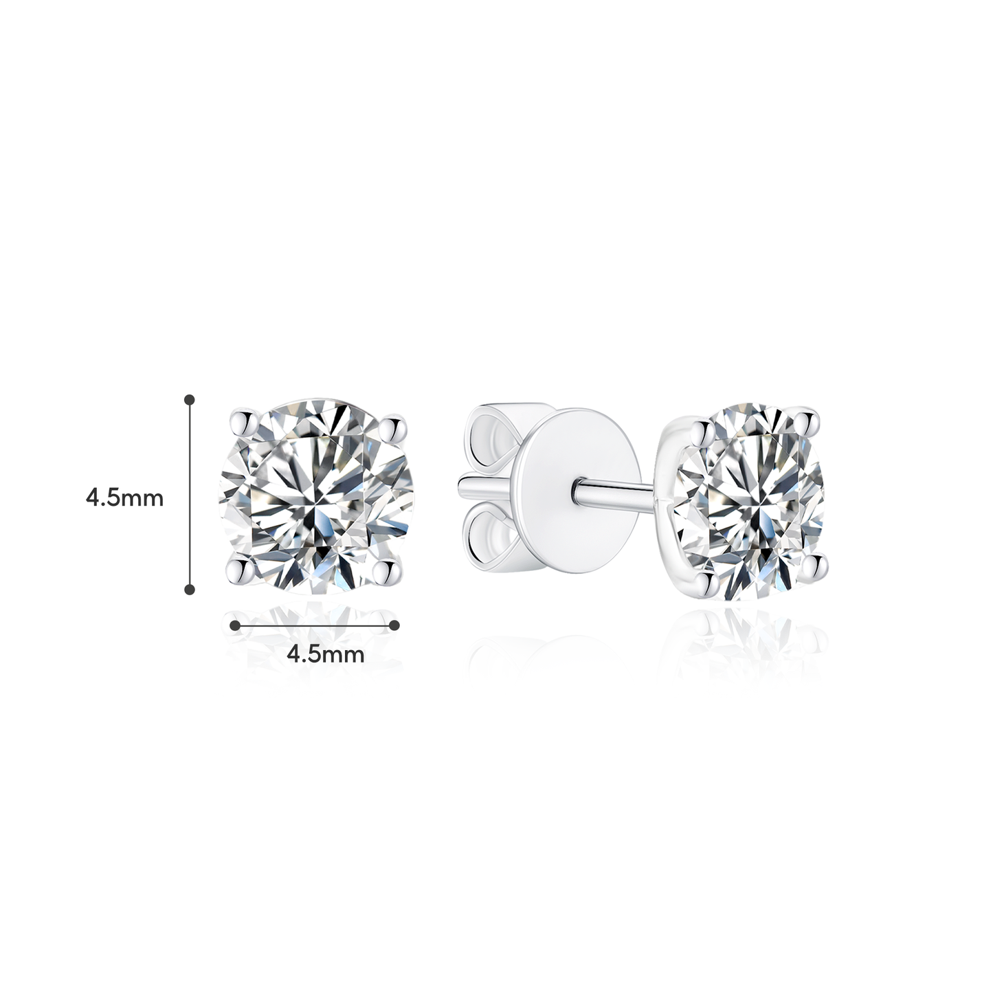 TDG 10K White Gold Lab Grown Diamond 4 Prong Stud Earrings – 0.7TCW±